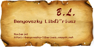 Benyovszky Libériusz névjegykártya